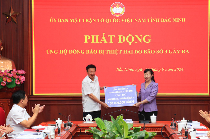 Tập đoàn Dabaco chung tay ủng hộ đồng bào khắc phục thiệt hại do bão số 3 gây ra