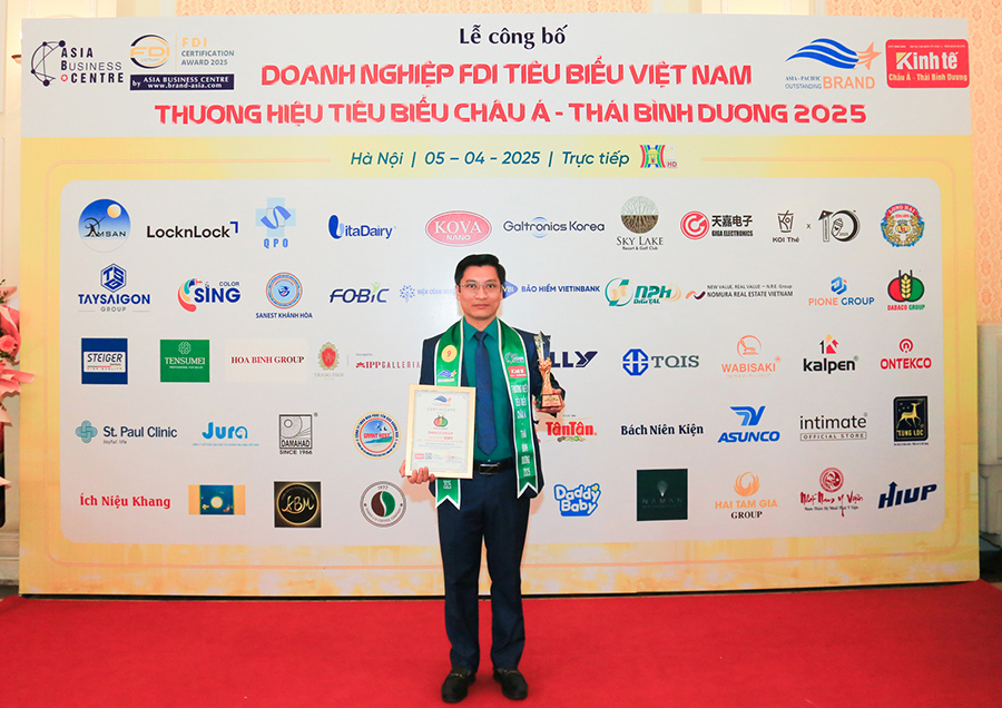 Tập đoàn Dabaco được vinh danh top 10 Thương hiệu tiêu biểu châu Á - Thái Bình Dương 2025